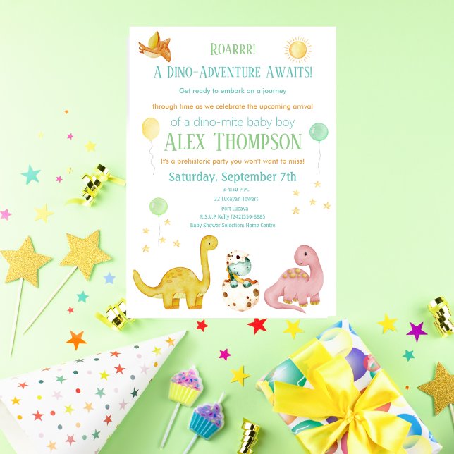 Dinosaur Baby Shower Inbjudan (Skapare uppladdad)
