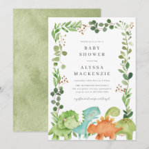Dinosaur Baby Shower Inbjudan
