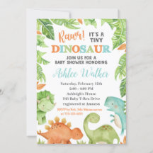 Dinosaur Baby Shower-inbjudan Dino Baby Inbjudan