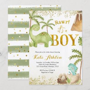 Dinosaur Baby Shower-inbjudan Inbjudningar