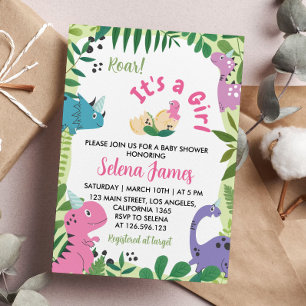 Dinosaur Baby Shower-inbjudan Inbjudningar