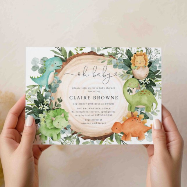 Dinosaur Baby Shower-inbjudan Inbjudningar (Skapare uppladdad)