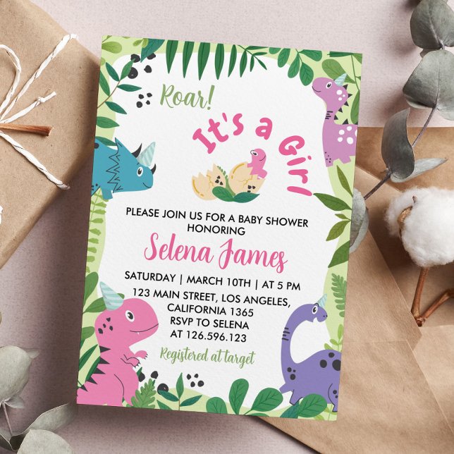 Dinosaur Baby Shower-inbjudan Inbjudningar (Skapare uppladdad)