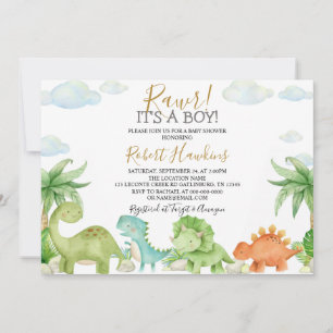 Dinosaur Baby Shower-inbjudan Inbjudningar
