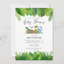 Dinosaur Baby Shower-inbjudan