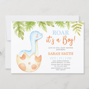 Dinosaur Baby Shower Inbjudningar