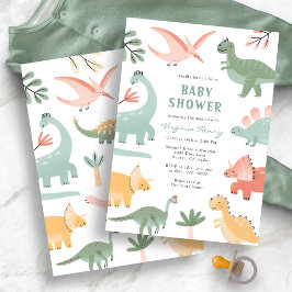 Dinosaur Baby Shower Inbjudningar