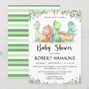 Dinosaur Baby Shower Inbjudningar