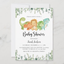 Dinosaur Baby Shower-inbjudningar