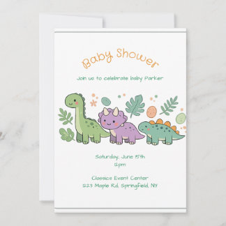dinosaur baby shower invitation for boy or girl inbjudningar