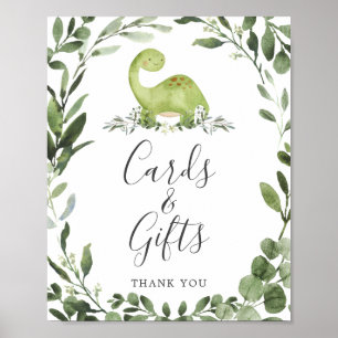 Dinosaur Baby Shower-kort och presentkort Poster