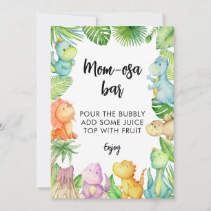 Dinosaur Baby Shower Mamma-osa Pub-tecken Inbjudningar