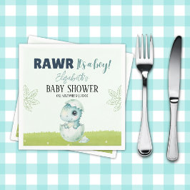 Dinosaur Baby Shower Party Napkins for Boy Pappersservett