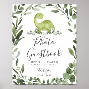 Dinosaur Baby Shower Photo Guestbook-tecken Poster