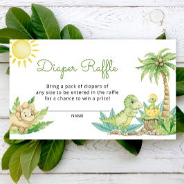 Dinosaur Baby Shower Raffle Biljett Tilläggskort