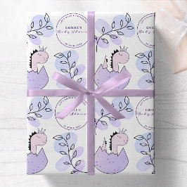Dinosaur Baby Shower Rosa Lila Presentpapper