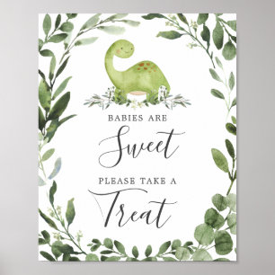 Dinosaur Baby Shower Spädbarn är ett svalt tecken Poster