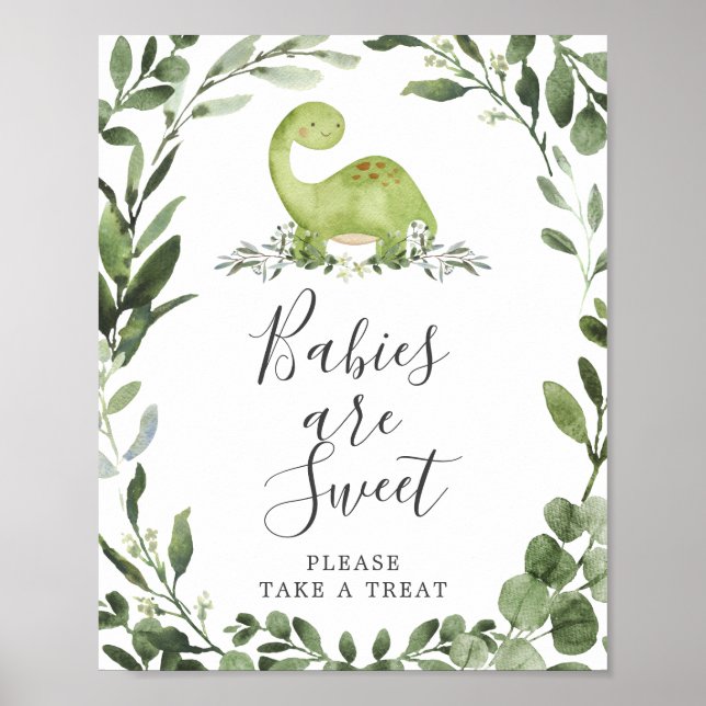 Dinosaur Baby Shower Spädbarn är ett svalt tecken Poster (Framsidan)