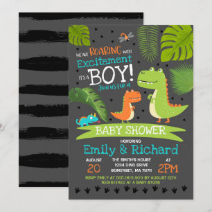 Dinosaur Baby Shower T-Rex Baby Shower Inbjudningar