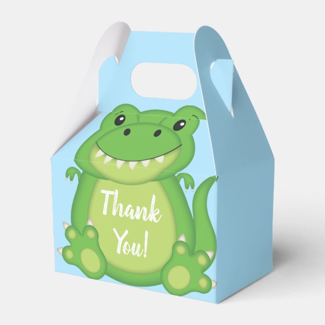 Dinosaur Baby Shower T-Rex Presentaskar (Framsidan Sidan)
