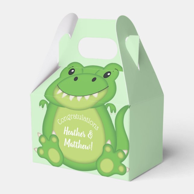 Dinosaur Baby Shower T-Rex Presentaskar (Framsidan Sidan)