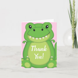 Dinosaur Baby Shower T-Rex Rosa Girl Girl Tack Kort