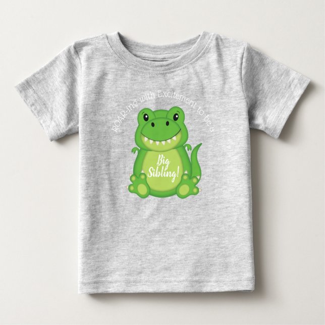 Dinosaur Baby Shower T-Rex T Shirt (Framsida)