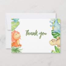 Dinosaur Baby Shower Tack för kortet