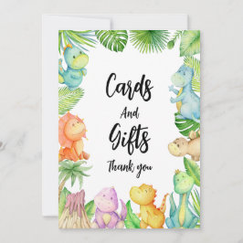 Dinosaur Baby Shower Tack för kortet Inbjudningar