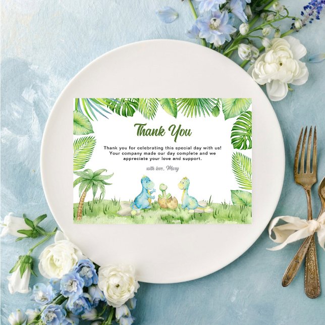 Dinosaur Baby Shower Tack Kort (Skapare uppladdad)
