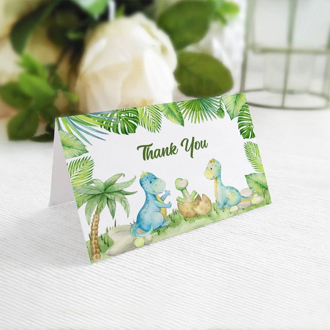 Dinosaur Baby Shower Tack Kort (Skapare uppladdad)