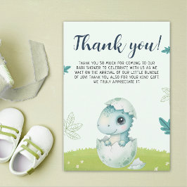 Dinosaur Baby Shower Thank You Card for Boy Tack Kort