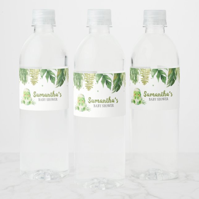 Dinosaur Baby Shower Vattenflaskor Etikett (Flaskor)