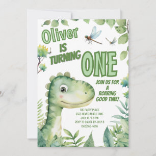 Dinosaur Baby's 1:a födelsedag Ropar God Tid Inbjudningar