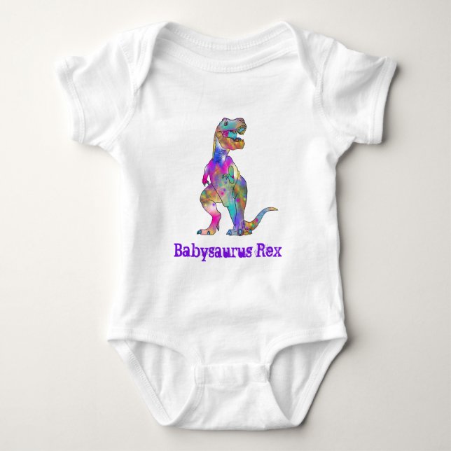 Dinosaur Babysaurus Rex Nyfödd bebis T Shirt (Framsida)
