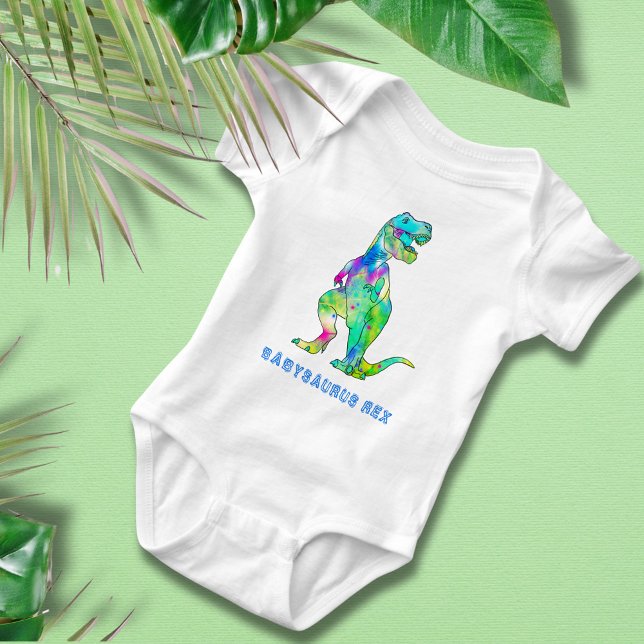 Dinosaur Babysaurus Rex T Shirt (Colorful dinosaur babysaurus Rex baby vest watercolor T-Rex )