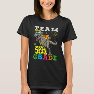 Dinosaur Back To School 5th Grade Teacher Kids T Shirt