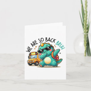 Dinosaur Back to school Bruh Funny Tecknad Shirt B Kort