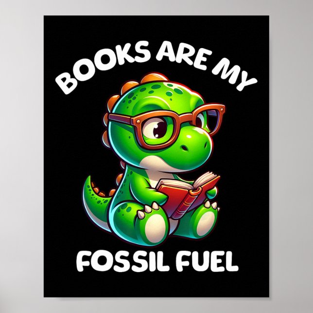 Dinosaur Back To School Reading Books Funny Quote  Poster (Framsidan)