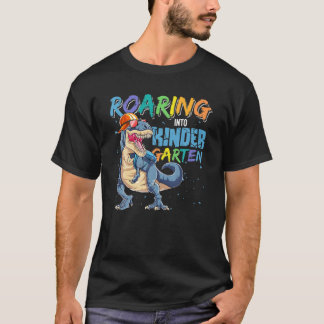 Dinosaur Back to school Roaring till Kindergarten T Shirt
