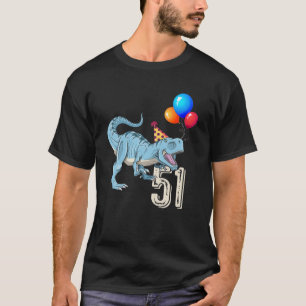 Dinosaur Balloon T Rex 51St Birthday Kid Boy Girl Shirt