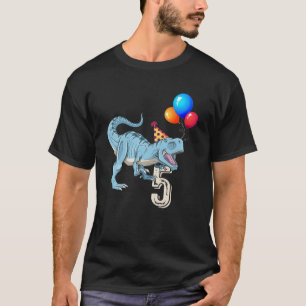 Dinosaur Balloon T Rex 5:e födelsedag Kid Boy F Shirt