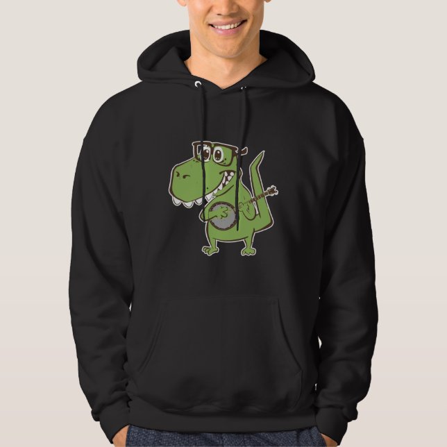 Dinosaur Banjo Music Animal S Hoodie (Framsida)