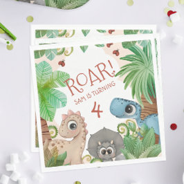 Dinosaur Barn 4-årsdag Pappersservett