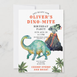Dinosaur Barn Birthday-inbjudan Inbjudningar