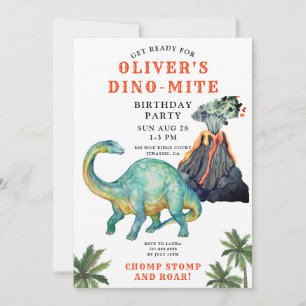 Dinosaur Barn Birthday-inbjudan Inbjudningar