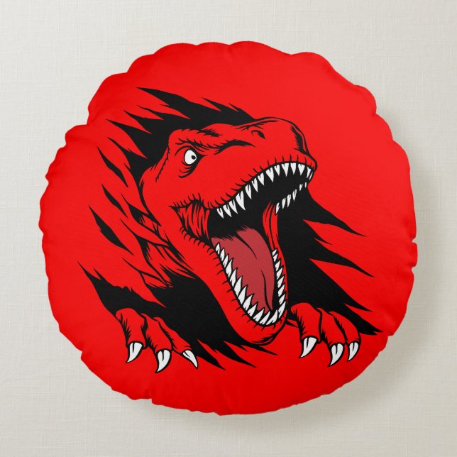 Dinosaur-barn Rund Kudde (Framsidan)