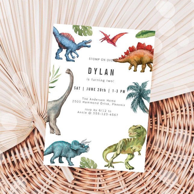 Dinosaur Barnkalas Inbjudan (Skapare uppladdad)