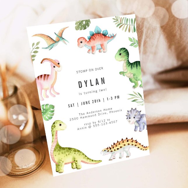 Dinosaur Barnkalas Inbjudan (Skapare uppladdad)