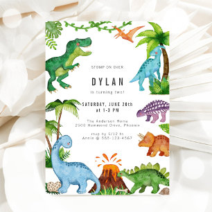 Dinosaur Barnkalas Inbjudan